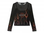 Women's Flames For Days Mesh Top Black 96763-25VW