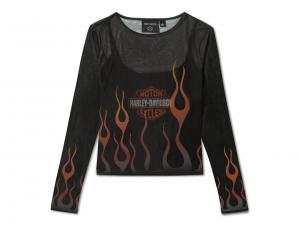 Women's Flames For Days Mesh Top Black 96763-25VW