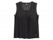 Stud Accent with Chiffon Back V-Neck 96137-17VW