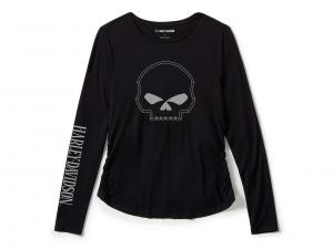 Top "Willie G Skull Long Sleeve Raglan" 99294-25VW