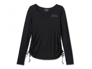 Women's Willie G  Skull Tie Notch Neck Knit Top 99060-24VW