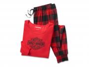 Pyjama-Set "Bar & Shield Plaid Long Sleeve Red" 96162-25VW