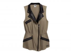 ASYMMETRIC ZIP TWILL VEST 96247-16VW