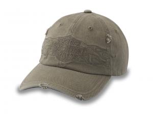 Flying Lap Distressed Stretch-Fit Baseball Hat Green 97616-25VM