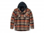 Hemd/Jacke "Bar & Shield Hooded Black Brown" 96808-25VM