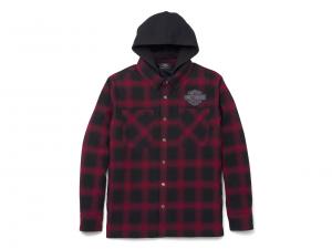 Hemd/Jacke "Bar & Shield Removable Hood Plaid Red" 96269-22VM