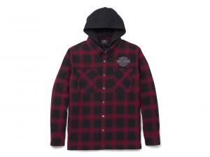 Hemd/Jacke "Bar & Shield Removable Hood Plaid Red" 96269-22VM