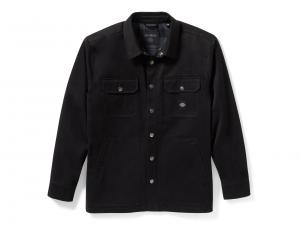 Men's Racer Font Solid Shirt Jacket 96809-25VM