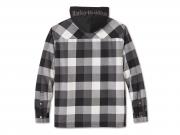 Hemd/Jacke "Traveler Hooded Plaid Black & Pearl"_3