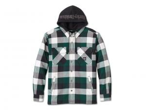 Hemd/Jacke "Traveler Hooded Plaid Black & Rainforest" 96135-25VM