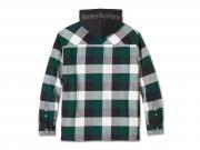 Hemd/Jacke "Traveler Hooded Plaid Black & Rainforest"_2