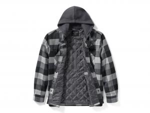 Hemd/Jacke "Traveler Hooded Plaid Grey" 96806-25VM