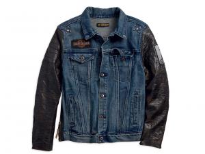 Jacke "#1 LEATHER SLEEVE SLIM FIT DENIM" 97467-18VM