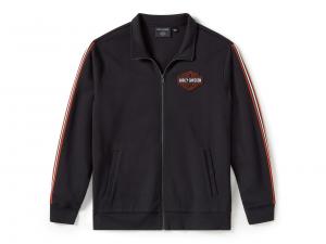 Men's Essential Fleece Zip Front Track Jacket Black 96364-25VM