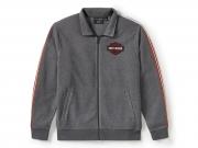 Men's Essential Fleece Zip Front Track Jacket Grey 96366-25VM