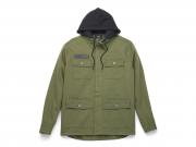 Men's Removable Hood Heavy Twill Shirt Jacket 96004-22VM