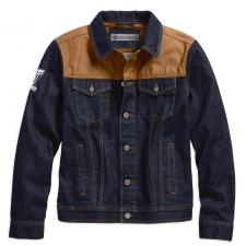 Men's Waxed Canvas Slim Fit Denim Jacket 98588-18VM
