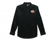 Men's Bar & Shield Corduroy Shirt - Black 96147-23VM