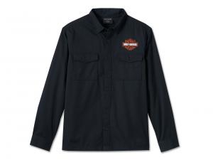 Men's Bar & Shield Long Sleeve Shirt Black 99054-24VM