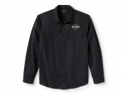 Hemd "Bar & Shield Solid Long Sleeve Black" 96511-25VM