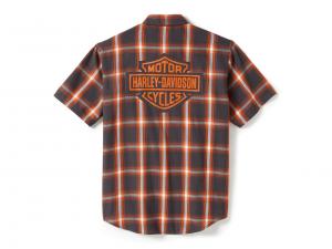 Hemd "Bar & Shield Staple Short Sleeve Plaid Orange"_1