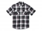 Men's Bar & Shield Wrinkle Resistant Short Sleeve Shirt Black 96549-24VM