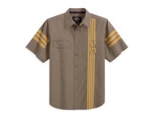 Woven Shirt "Brown Yellow Stripe" 99052-13VM
