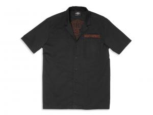 Men's Embroidered Graphic Solid Mechanics Shirt 96020-22VM