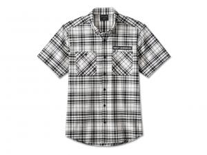 Men's Enduro Short Sleeve Performance Plaid Shirt White Plaid 96449-24VM