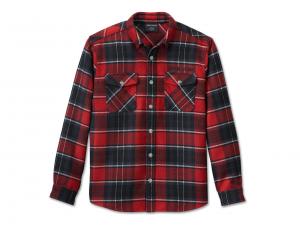 Men's Harley-Davidson Premium Overshirt Plaid Red 96142-25VM
