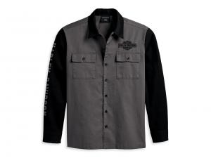 Men's Mechanic Shirt - Colorblocked - Dark Grey 96135-23VM