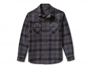 Racer Font Yarn Dyed Plaid Shirt Grey 96803-25VM