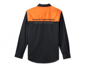 Hemd "Stacked Bar & Shield Long Sleeve Colorblock Black"_1