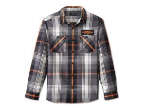 Hemd "Stacked Bar & Shield Long Sleeve Plaid Plaid Black & Pearl" 96040-25VM