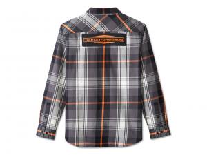 Hemd "Stacked Bar & Shield Long Sleeve Plaid Plaid Black & Pearl"_1