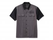 Men's Staple Colorblock Short Sleeve Shirt Grey 96622-23VM
