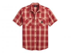 Men's Staple Poplin Shirt Red Plaid 96164-23VM