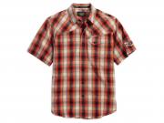 WASHED ORANGE PLAID SHIRT 96105-16VM