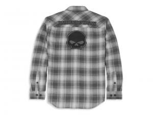 Hemd "Willie G Skull Plaid Flannel Grey"_1