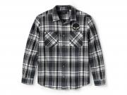 Men's Willie G Skull Plaid Long Sleeve Shirt 96394-25VM
