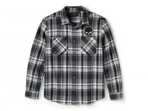 Men's Willie G Skull Plaid Long Sleeve Shirt 96394-25VM