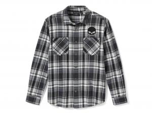 Willie G Skull Plaid Long Sleeve Shirt 99290-25VM