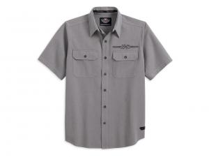 Wrinkle-Resistant Woven Shirt with Back Graphic 99038-13VM