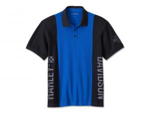 The Bagger Polo Shirt Colorblock-Design Lapis Blue 96422-24VM