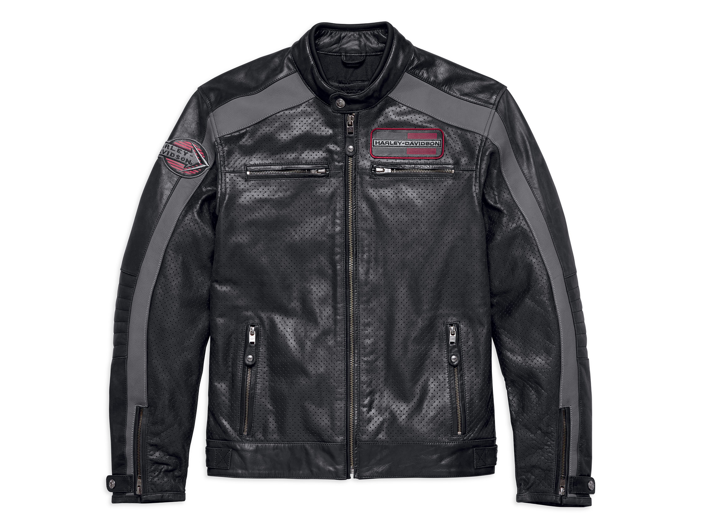 Harley perforated leather jacket sales