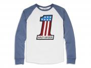 Longleeve "#1 Race Raglan Sleeve Graphic Blue" 96068-22VM