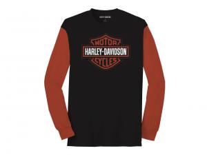 Longsleeve "Men's B&S Colorblock Black Orange" 99067-22VM