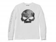 Men's Milwaukee Map Skull Long Sleeve Graphic Tee Bright White 96066-22VM