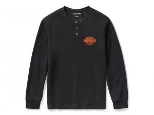 Longsleeve "Racer Font Henley Black" 96798-25VM