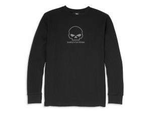 Men's Willie G Skull Heavy Waffle Knit Top Black 96151-22VM